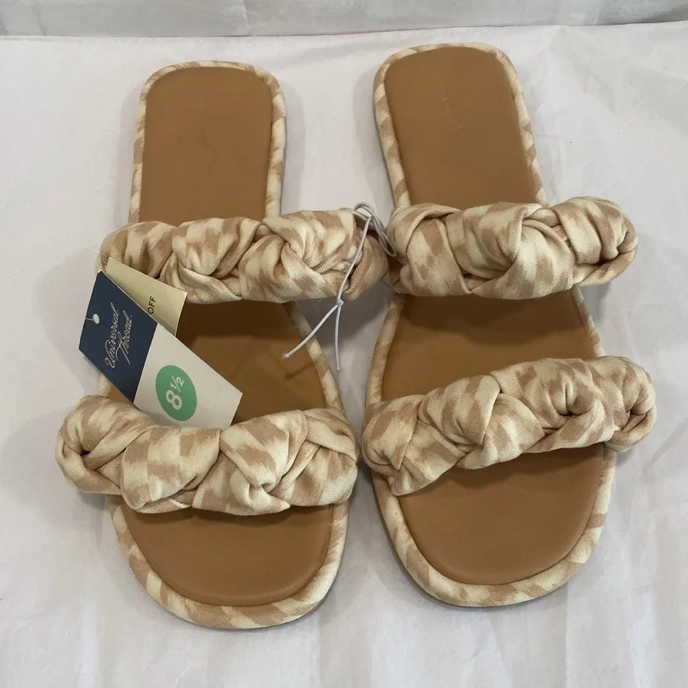 Women's Meg Knotted Slide Sandals - Universal Thread™ Almond Size 8.5